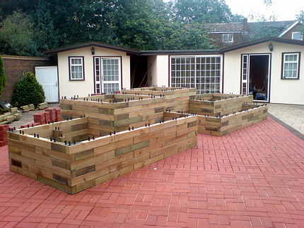 27 AUG 2008,  raised beds under construction