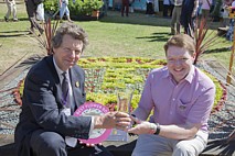 RHS Gold Medal and Best Flower Box at RHS Hampton Court Palace Flower Show 2015  by Stuart Meeson - official presentation with RHS President Sir Nicholas Bacon